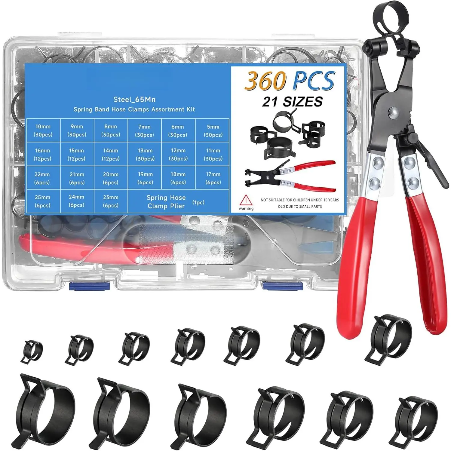 Black-360Pcs-21Size(5-25mm)