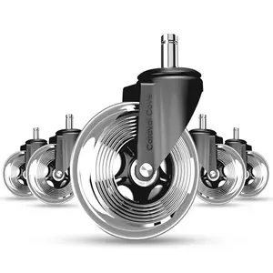 Set of 5 Office Chair Wheels 3 Inch Roller Blade Casters for Office Desk Gaming Chair Quiet for Carpet Hardwood Wood Floors Not for IKEA
