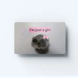 I'm Just A Girl Hamster Debit/Credit Card Skin, Vinyl Sticker - High Quality