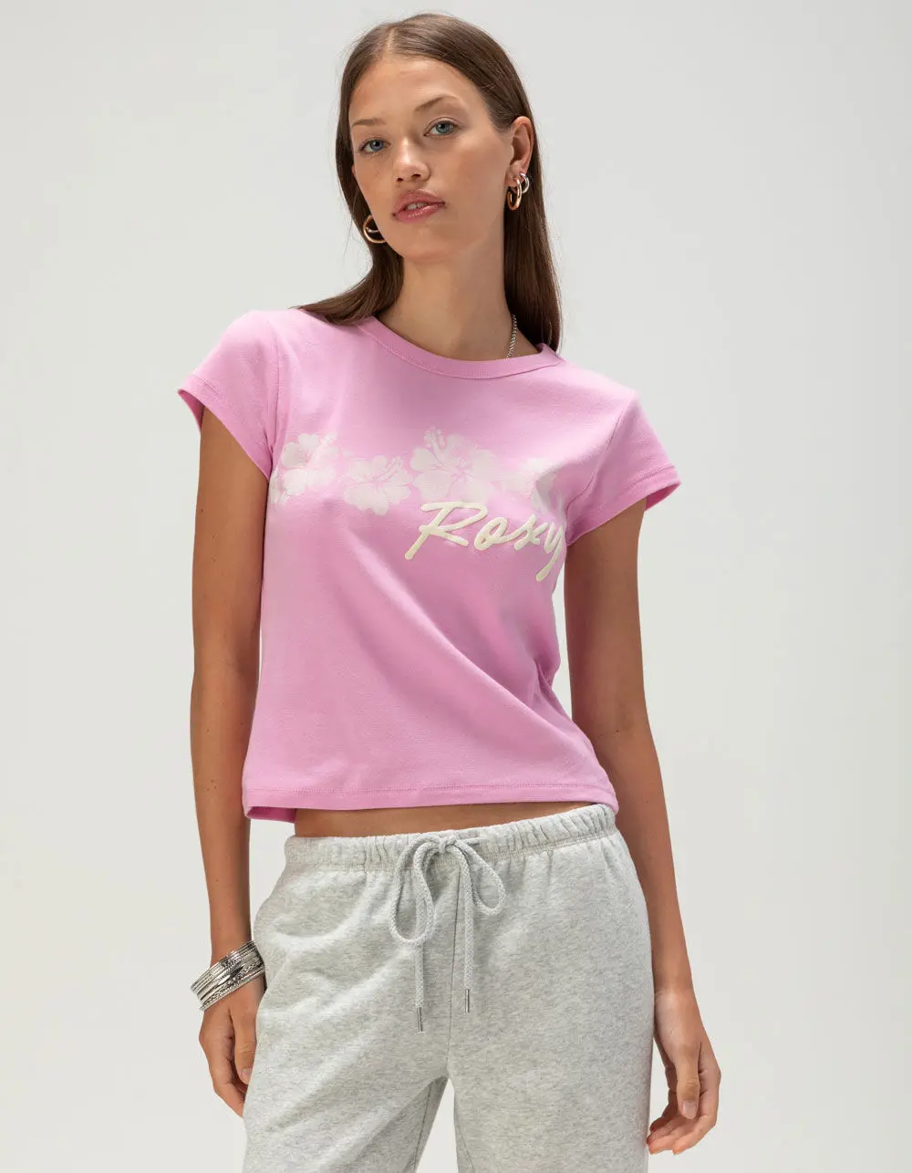 ROXY Floating Hibiscus Womens Baby Tee