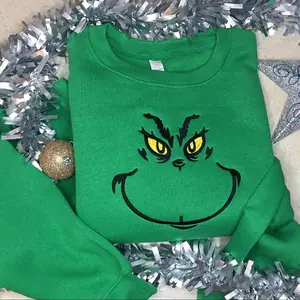 Mean  Embroidered Sweatshirt/Hoodie Casual Christmas Pullover Womenswear Lightweight