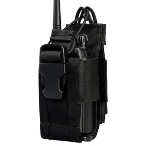 SQ-PHP003 MOLLE Radio Pouch - Universal Walkie Talkie Holster for Duty Belt & Vest, Tactical Radio Holder for Baofeng, Motorola