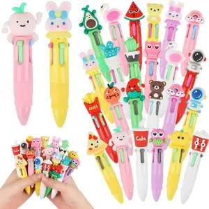 20 Mini Multicolor Pens Set, Cartoon Rainbow Ballpoint Pen, Cute Retractable Writing Pen, School Office Birthday Party Gift