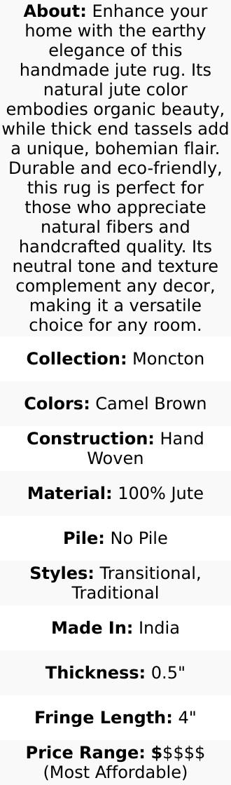 Senneterre Natural Jute Rug  - Living room jute rugs