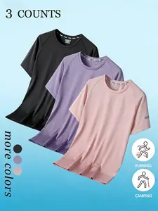Women's Summer Quick-Dry Ice Silk Sports T-Shirt: Breathable Lightweight Athletic Tee with Slim Fit & Reflective Print - Must-Have for Gym, Running & Active Daily Life