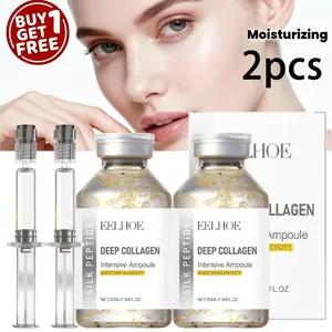 2Pcs Korean Peptide Firming Facial Ampoule Serum, with Collagen, 30-Peptide Complex, Active Peptides, sculpts facial contours, improves skin texture for smooth, elastic & glowing skin, 72H hydration, 50ml*2, ideal gift, suitable for all skin