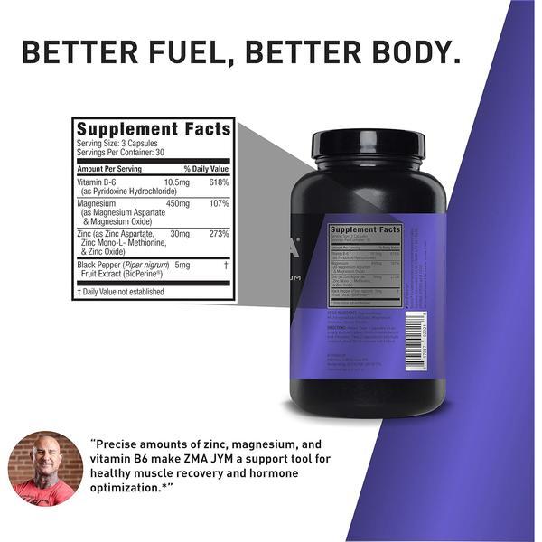 ZMA Zinc and Magnesium Supplement – with Zinc Magnesium and Vitamin B6 – Supports Muscle Recovery Sleep and Performance – YM Supplement Science – 90 Vegetarian Capsules