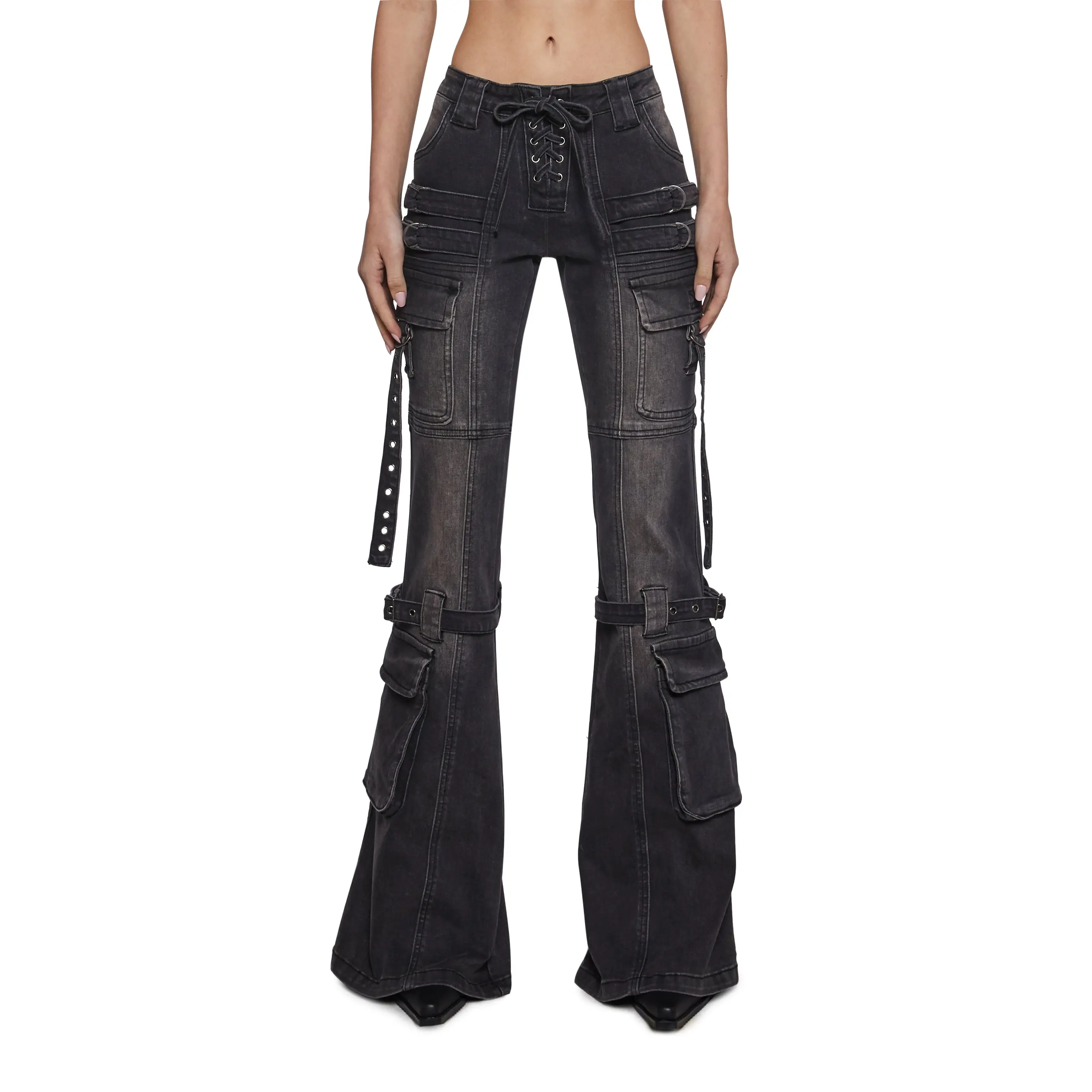 Level Up Cargo Fitted Jeans - Black