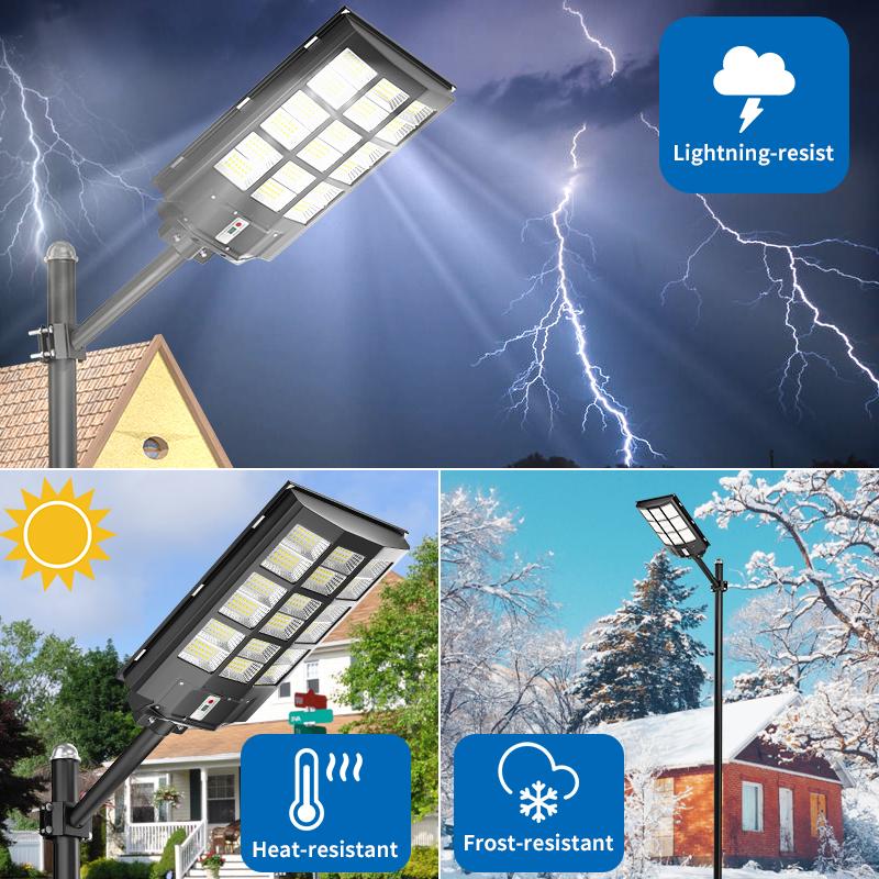 6000W IP67 solar floodlight Solar StreetLights Outdoor lighting Waterproof, 320000 lumens, Dusk to Dawn Solar with Motion Sensor and Remote Control, LED Flood Light, Suitable for courtyards, Gardens, Streets, Basketball Courts