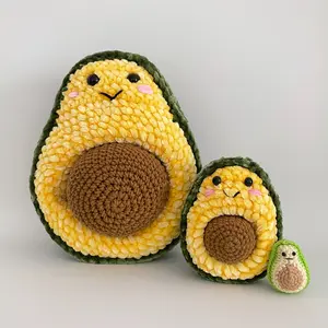 Crochet Kit for Beginners Avocado Dolls Gift with Step-by-Step Video Tutorials Family Home Decor Supplies Handmade Crafts