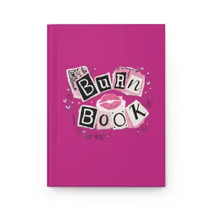 Burn Book Journal | Pink Hardcover Notebook, Gossip Quote Design