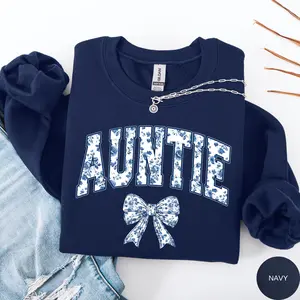 Auntie Pregnancy Announcement Sweatshirt Gift For Aunt New Aunt Pregnancy Reveal Personalized Sweatshirt