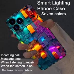 compatible Fo iphone17Air/17Pro/17promax/16promax/15promax/14promax/13promax/12promax/11promax/XSmax/XR/XS Colorful Intelligent Luminous Voice Controlled Phone Case - Luminous Technology, Daytime Design, Enhanced Nighttime Visibility, Lights