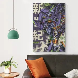 Neon Genesis Evangelion Anime Art Print, Revival Rebirth Death of Evangelion, 90s Manga Poster Home Decor