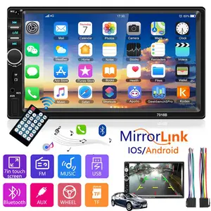 7" Double 2DIN Car Stereo Radio MP5 Player Touch Screen Bluetooth USB AUX TF For Apple & Android