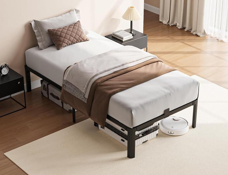 XUKIL Twin Bed Frames, 14 Inch Heavy Duty Metal Bed Frame Twin Size,No Box Spring Needed/No Shaking/Noise Free/Easy Assembly,Apartment Furniture