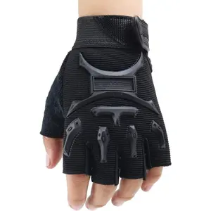 SQ-HBL012 4-9 Y Kids Half Finger Gloves Boys Girls Anti-slip Sport Tactical Mittens