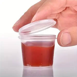 Disposable Sauce Box, 100pcs Clear Sauce Cup, Small Plastic Sauce Cup, Food Storage Container for Home Kitchen, Plastic Clear Cups