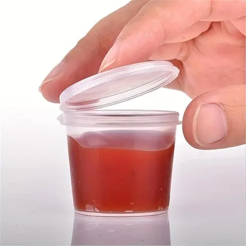 Disposable Sauce Box, 100pcs Clear Sauce Cup, Small Plastic Sauce Cup, Condiment Cups, Food Storage Container for Home Kitchen