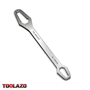 Stainless Steel Dual-Ended Self-Tightening Wrench | 8-24mm Universal Fit | Star-Shaped & Adjustable Grip | One Tool for Home, Auto & Machine Repair | Non-Slip, Precision Fit | Essential DIY Tool