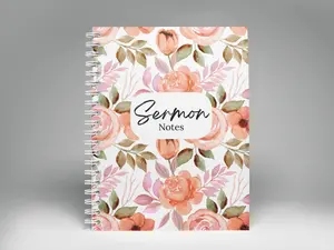 Sermon Notes Notebook Spiral Bound Christian Journal with Floral Design for Bible Study and Faith Gifts for Women