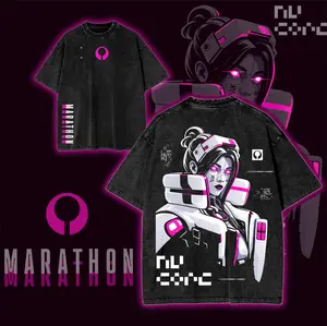 Marathon Gameplay Washed Lightweight Cotton TSHIRT, Vintage Gaming Tee, Gamer Streetwear Gift For Gamer