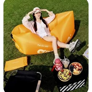 Rainbow Color Inflatable Sofa, Portable Foldable Air Couch, Ideal for Camping, Music Festivals, Home Outdoor Use, Parties, Photography