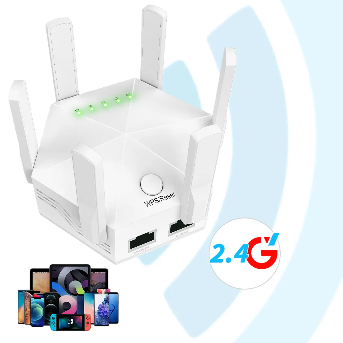 WiFi Extender Signal Booster Long Range 300Mbps WiFi Booster 2.4GHz WiFi Wireless Extender with Ethernet Port AP/ Repeater/ Router Connection Compatible with More Devices
