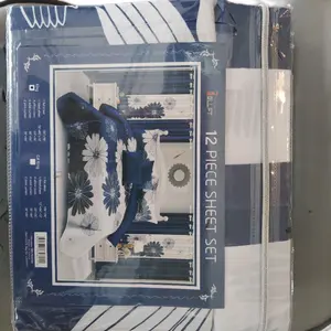 Home and fashion Bollft 12 piece sheet set king sized bed