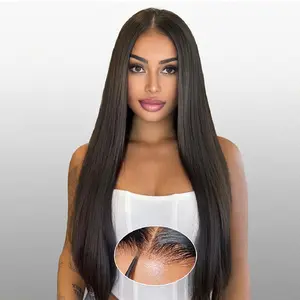 [NEW IN] GIESWY HAIRGlueless Wig Straight Brazilian Human Hair Wig Ready to Wear 5x5 HD Transparent Lace Closure Wigs Pre Cut Sale 200%Density