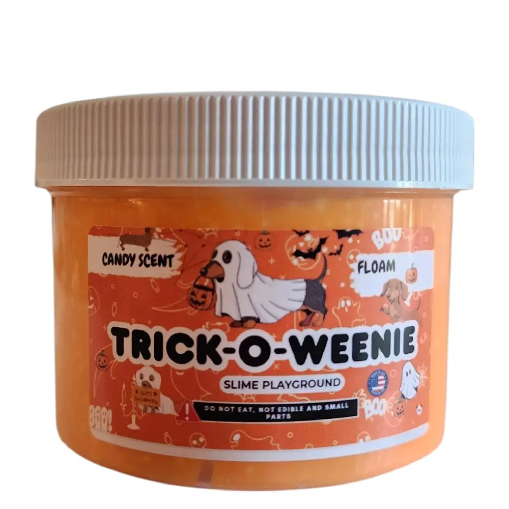 Trick-O-Weenie Slime - 8 oz Slime + Surprise Squishy - Sensory - Fluffy -ASMR
