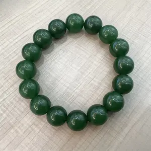Natural jadeite round bead bracelet, jadeite Pixiu, icy jade beads, collectible Buddhist beads bracelet