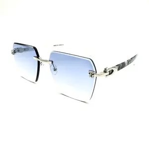 Vintage Frameless Marbled Temple Luxury Retro Hiphop Shades/Sunglasses