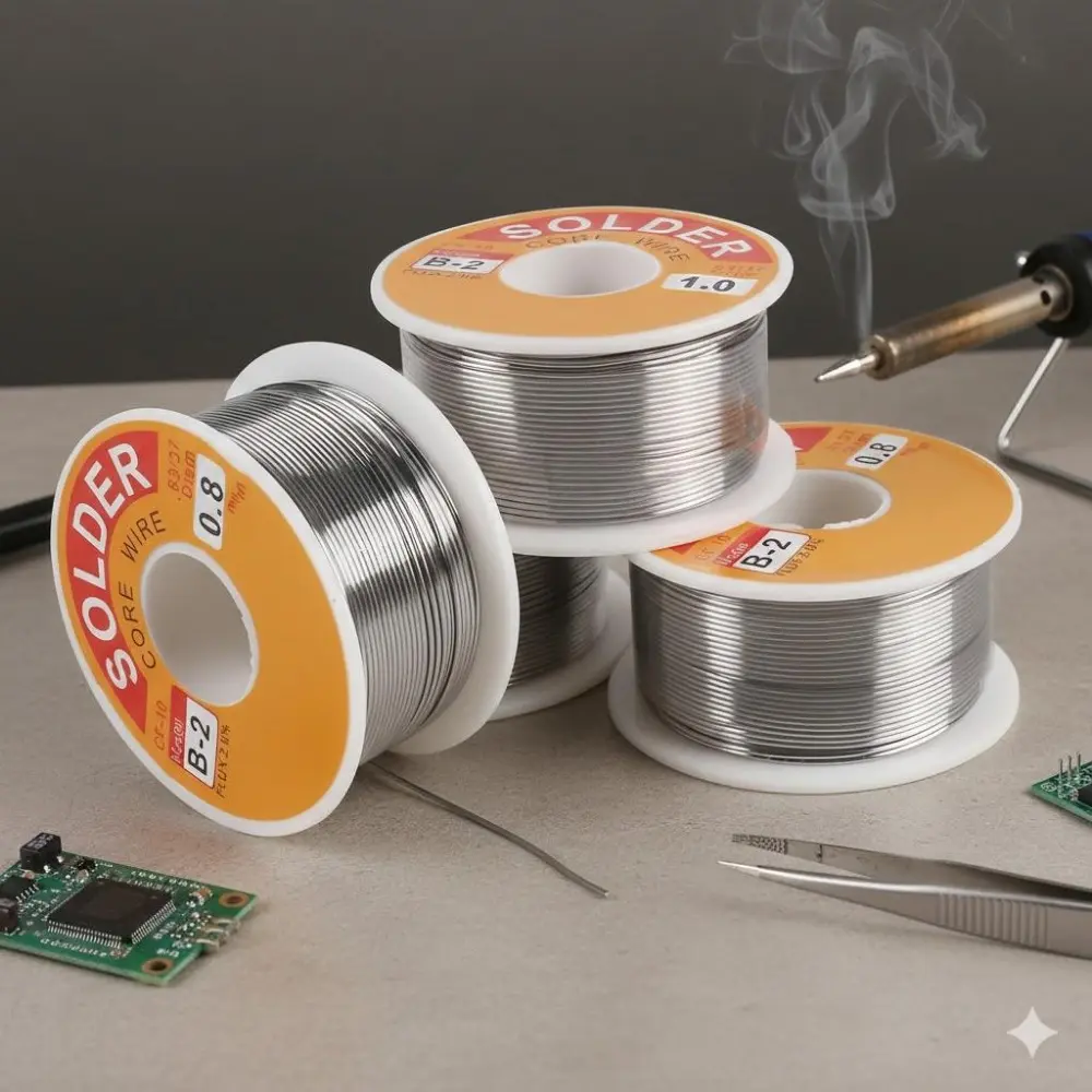 Low-Temp Fast-Melt Rosin Core Solder Wire, 2% Flux, for PCB Repair & Electronics Work. Eco-Friendly 50g/100g Solder Roll, High Fluidity Precision Welding Tool, Low Residue Metal Joints, Durable Electronic Maintenance Wire Spool.