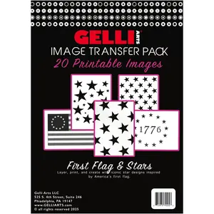 IT'S NEW!!!!  IMAGE TRANSFER PACK - FIRST FLAG & STARS 20 - 5" x 7" Prints