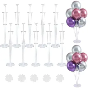 10 Sets Balloon Stand Kits, Balloon Sticks Holder with Base for Table Centerpiece Graduation Birthday  Shower Party Decorations