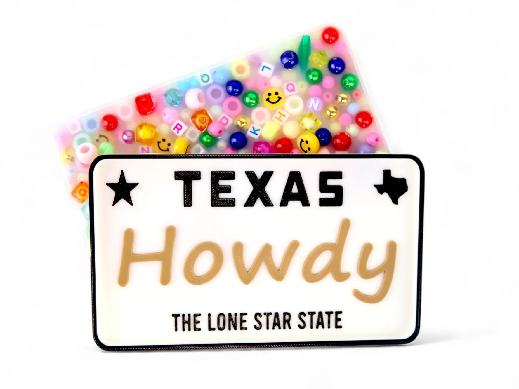 Texas License Plate - Picky Party Pad and Tray- Satisfy Your Urge to Pick, Pop and Peel Stress-Free! Silicone Ball