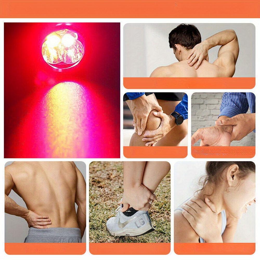 3-LED Rechargeable Flashlight 630nm 660nm 850nm for Knee Shoulder and Facial Skin Spots Red Light Therapy Wand for Pain Relief and Daily Wellness