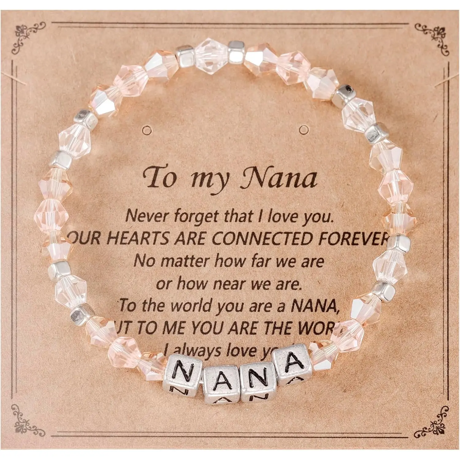 Nana Gift from Granddaughter for Women Mothers Day Wedding Bride Jewelry Nana Bracelet