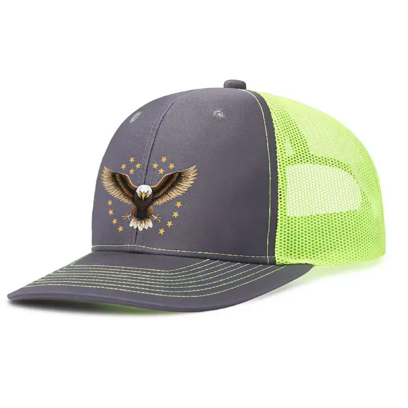 Dark gray with green mesh