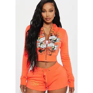 Ed Hardy Heart Tattoo Front Hoodie - Peach E