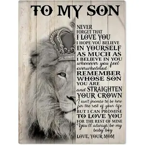 Aluminum Plaque For Son Gift Decoration My Son Never Forget I Love You From Mom Aluminum Sign 8X12 Inch