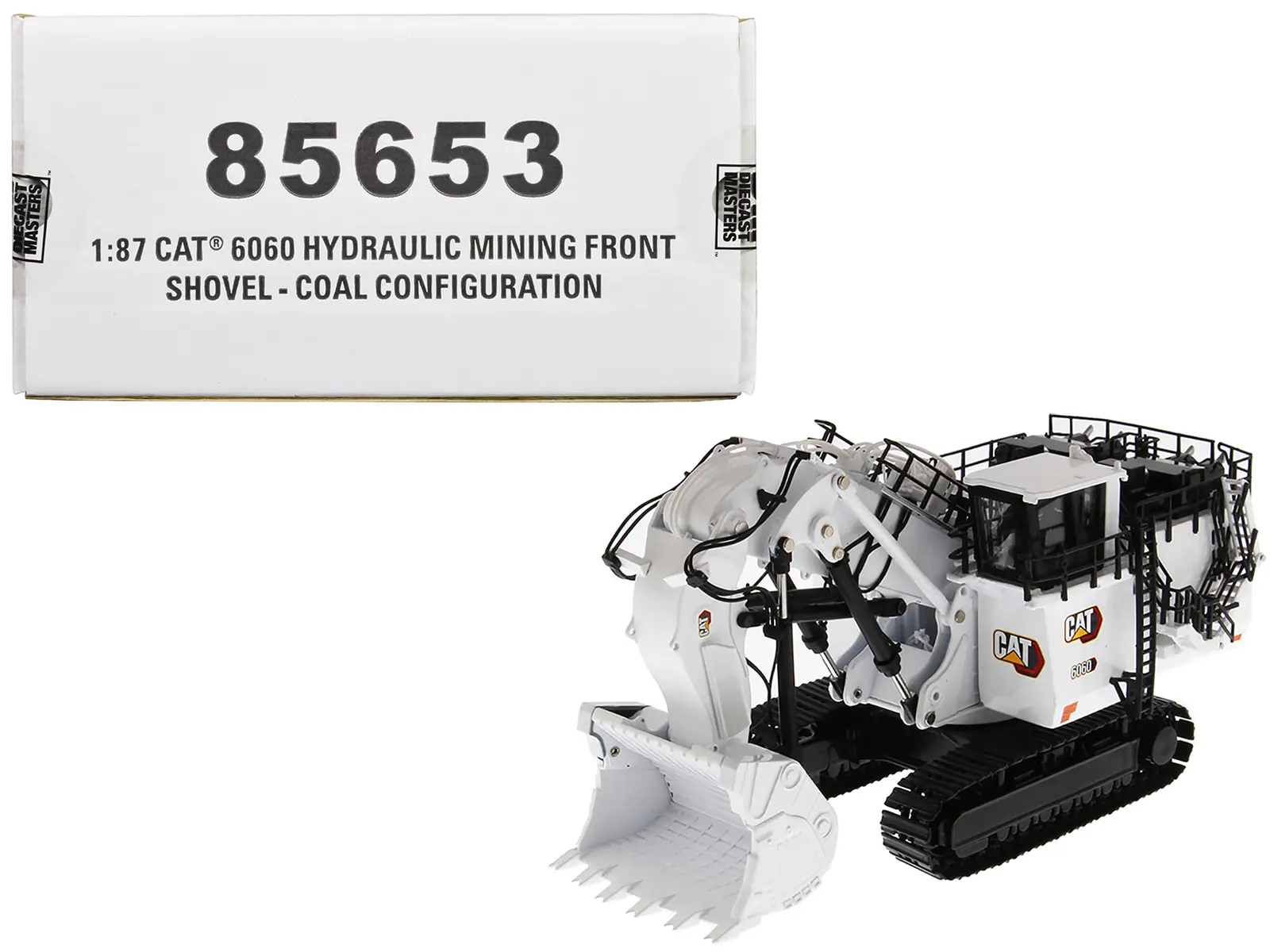 CAT Caterpillar 6060 Hydraulic Mining Front Shovel Coal Configuration White 1/87 (HO) Scale Diecast Model by Diecast Masters