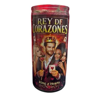 King of Hearts 14-Day Prepared Candle (Rey de Corazones) – Attraction, Confidence & Magnetic Energy Ritual Candle