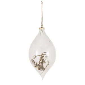 Glass Finial Ornament w/ Dried Botanicals