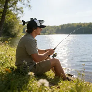 3D Fish Hat Party Fishing Music Festival Eye-Catching Accessory, Stylish Headwear for Events, Unique Design for Fun