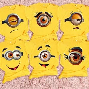 [FREESHIP] Personalised Minion Faces Shirt, Funny Minion T Shirt, Cute Minions Shirt, Y2K Streetwear T-Shirt, Unisex Crew Neck, Vintage Hip-Hop Sports Graphic, Casual Cotton Fit, Soft Comfortable Short Sleeve, Teen &