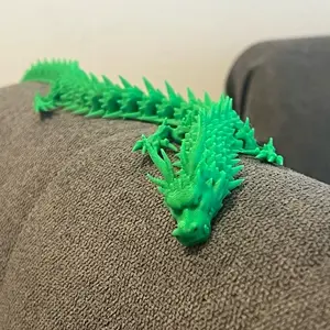3D Printed Imperial Dragon - High-Quality PLA Material 16 Inches Long - Green Color Option - Detailed Sculpture - Home Decor