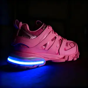 LED Shining Chunky Sneakers for Men Women Breathable Light-Up Casual Shoes Unisex Fit Comfortable Shock Absorbing Sole Trendy Night Style