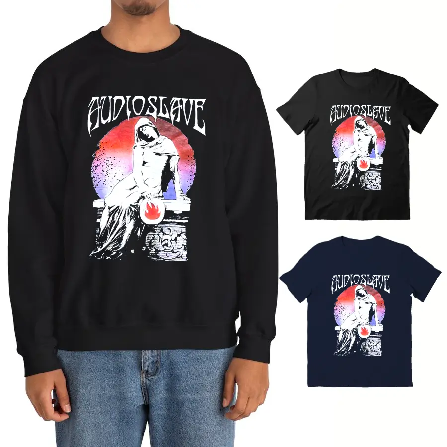 Audioslave Preowned Concert Navy T-Shirt, Vintage Black Sweatshirt, Gift For Lovers, Unisex Menswear Top